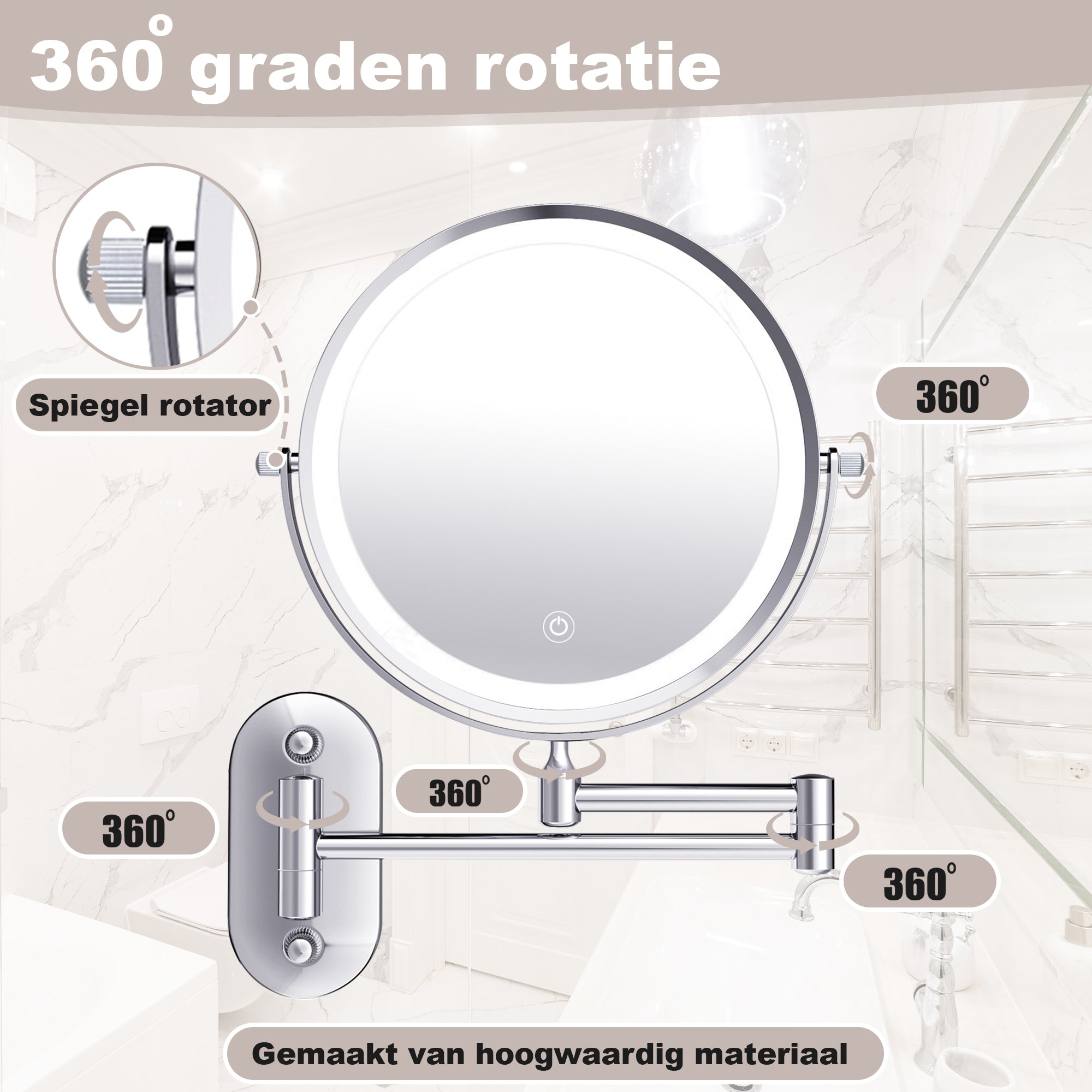 Chroom | led Verlichting | 10x Vergroting